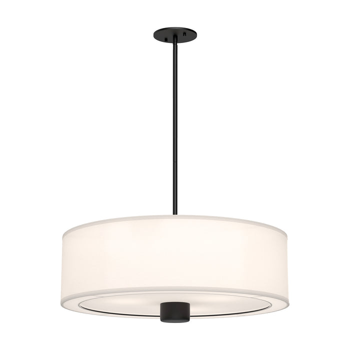 Alora PD547924MBWL Three Light Pendant, Matte Black/White Linen