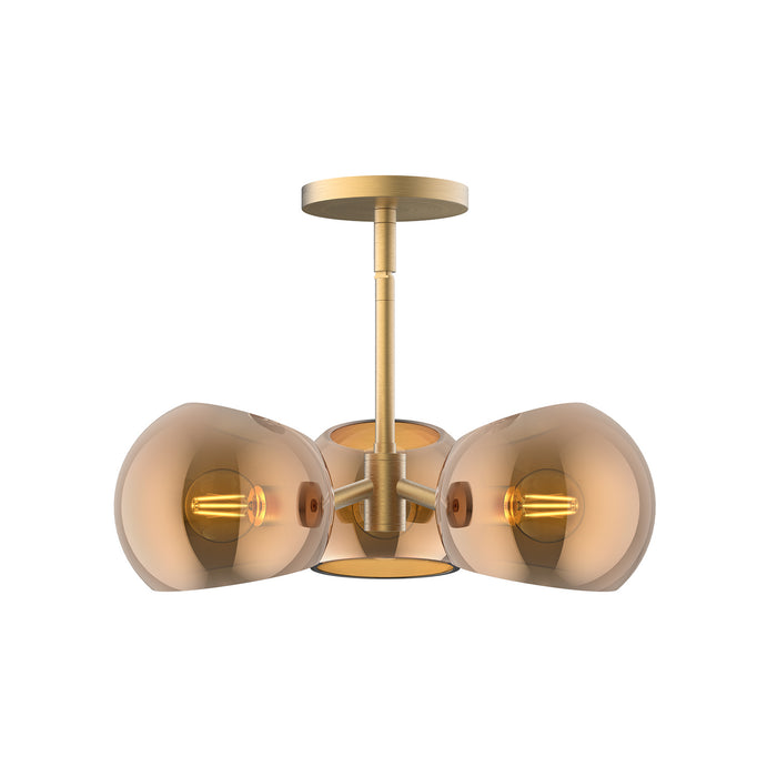 Alora PD548315BGCP Three Light Pendant, Brushed Gold/Copper Glass