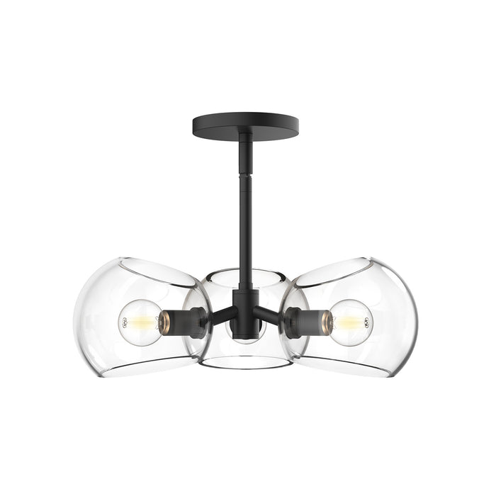 Alora PD548315MBCL Three Light Pendant, Clear Glass/Matte Black
