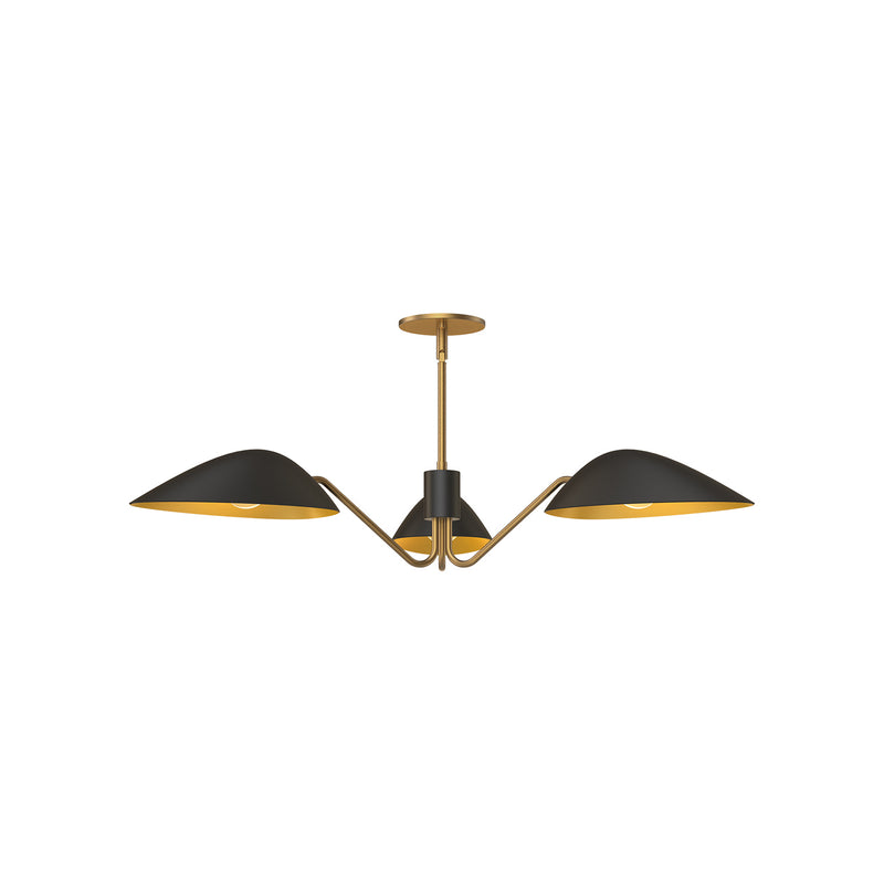 Alora PD550336MBAG Three Light Pendant, Aged Gold/Matte Black