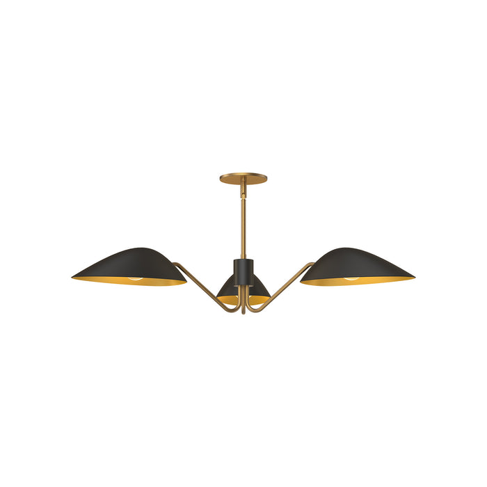 Alora PD550336MBAG Three Light Pendant, Aged Gold/Matte Black
