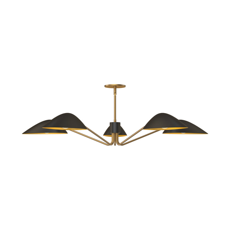 Alora PD550545MBAG Five Light Pendant, Aged Gold/Matte Black