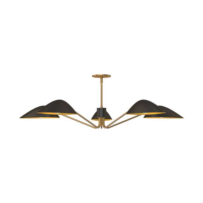 Alora PD550545MBAG Five Light Pendant, Aged Gold/Matte Black