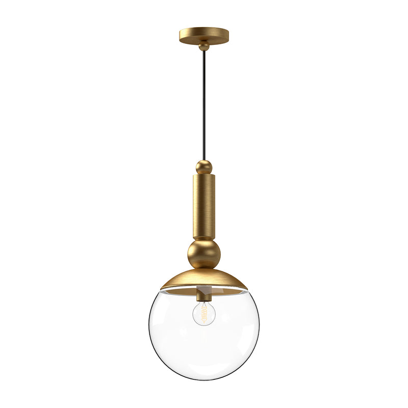 Alora PD560510BGCL One Light Pendant, Brushed Gold/Clear Glass
