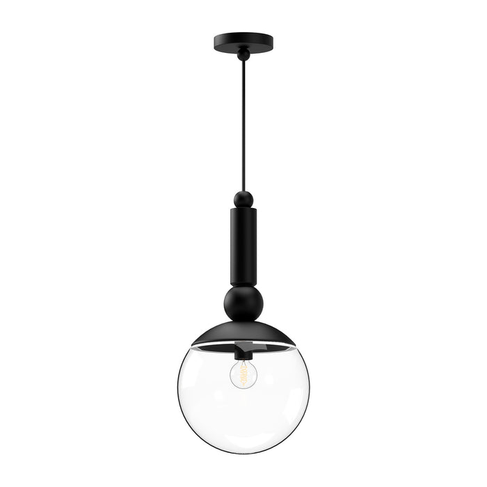Alora PD560510MBCL One Light Pendant, Clear Glass/Matte Black