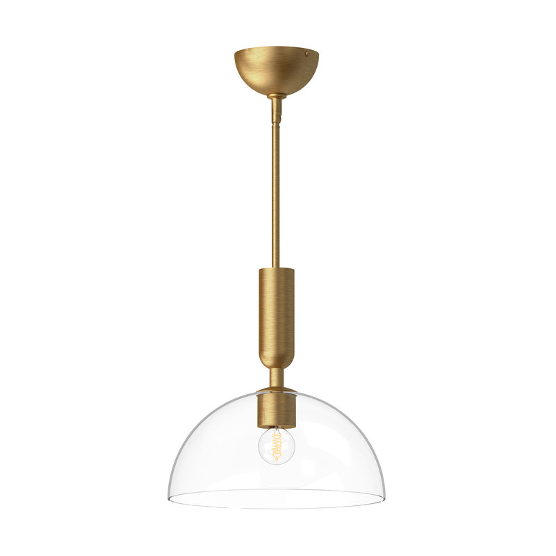 Alora PD563012BGCL One Light Pendant, Brushed Gold/Clear Glass