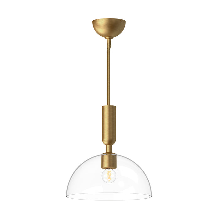 Alora PD563012BGCL One Light Pendant, Brushed Gold/Clear Glass