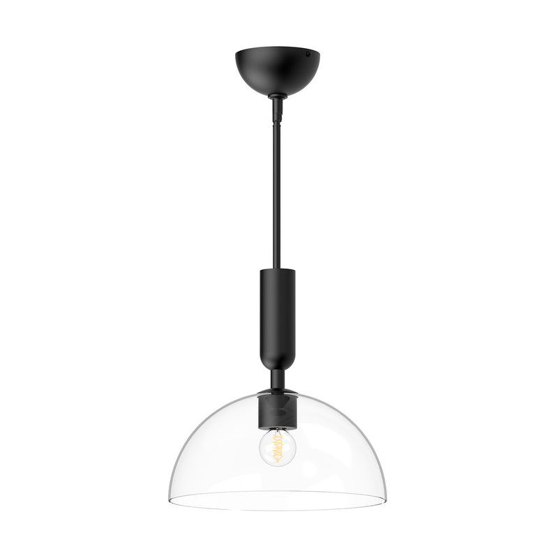Alora PD563012MBCL One Light Pendant, Clear Glass/Matte Black