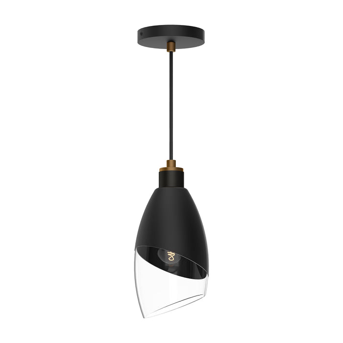 Alora PD587105MBCL One Light Pendant, Clear Glass/Matte Black