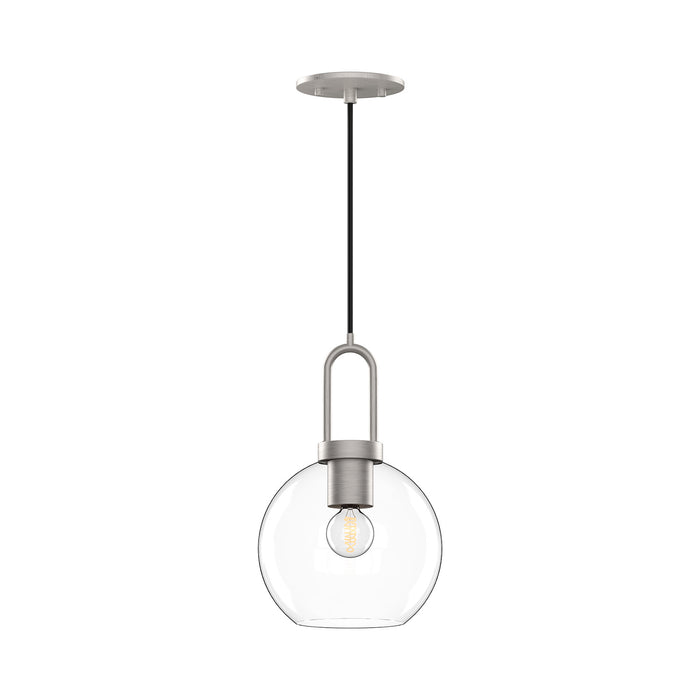 Alora PD601608BNCL One Light Pendant, Brushed Nickel/Clear Glass