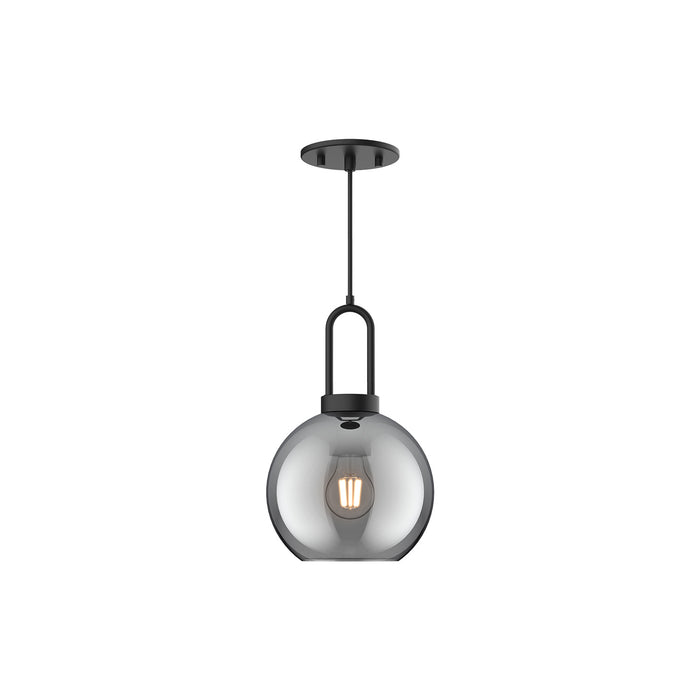 Alora PD601608MBSM One Light Pendant, Matte Black/Smoked Solid Glass