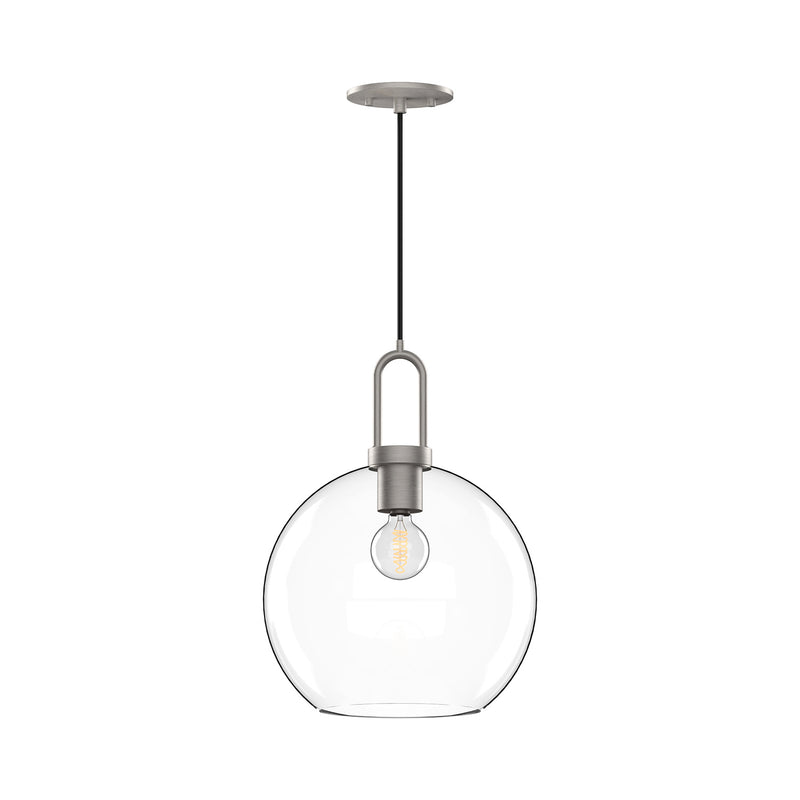 Alora PD601710BNCL One Light Pendant, Brushed Nickel/Clear Glass