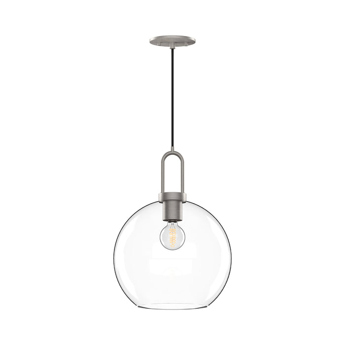 Alora PD601710BNCL One Light Pendant, Brushed Nickel/Clear Glass