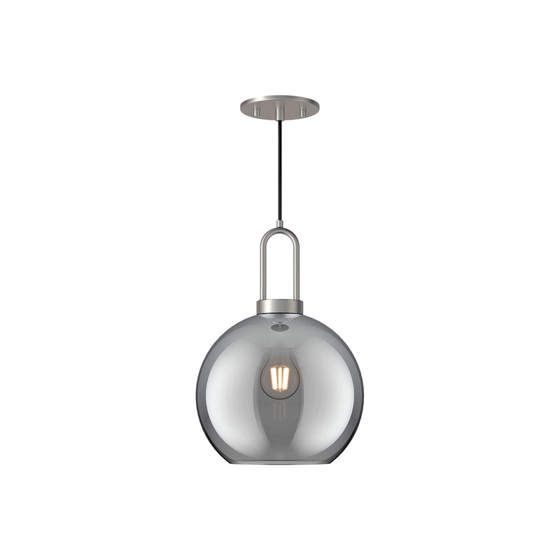 Alora PD601710BNSM One Light Pendant, Brushed Nickel/Smoked Solid Glass