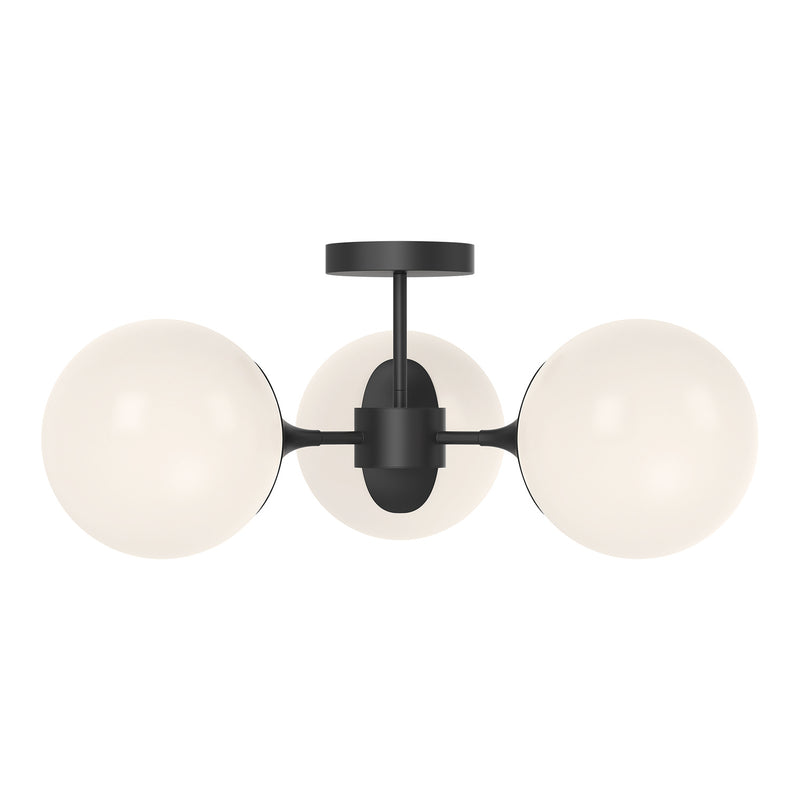 Alora SF505326MBOP Three Light Semi-Flush Mount, Matte Black/Opal Matte Glass