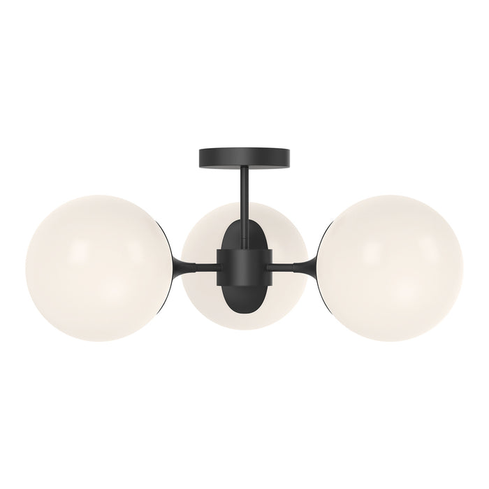 Alora SF505326MBOP Three Light Semi-Flush Mount, Matte Black/Opal Matte Glass
