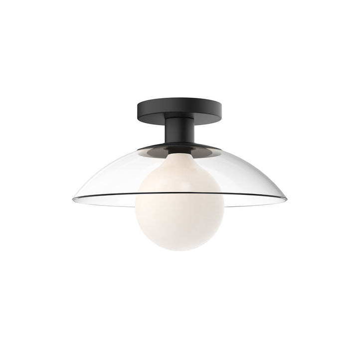 Alora SF517112MBCL One Light Semi-Flush Mount, Clear Glass/Matte Black