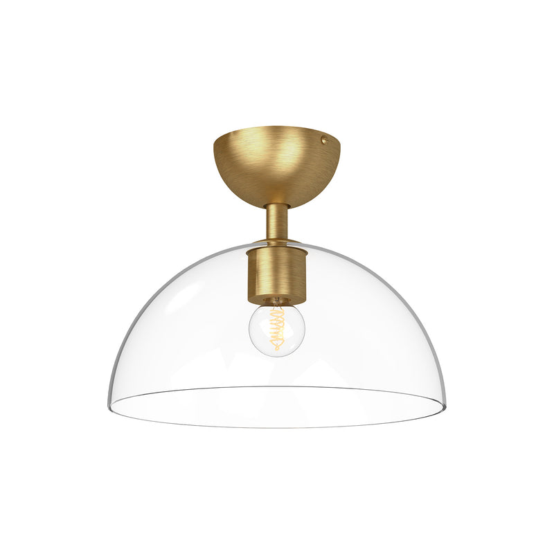 Alora SF563012BGCL One Light Semi-Flush Mount, Brushed Gold/Clear Glass