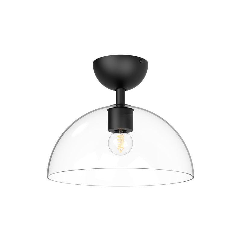 Alora SF563012MBCL One Light Semi-Flush Mount, Clear Glass/Matte Black