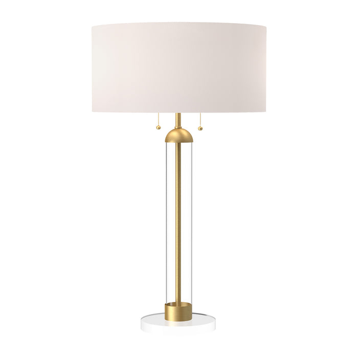 Alora TL567218BGWL Two Light Table Lamp, Brushed Gold/White Linen