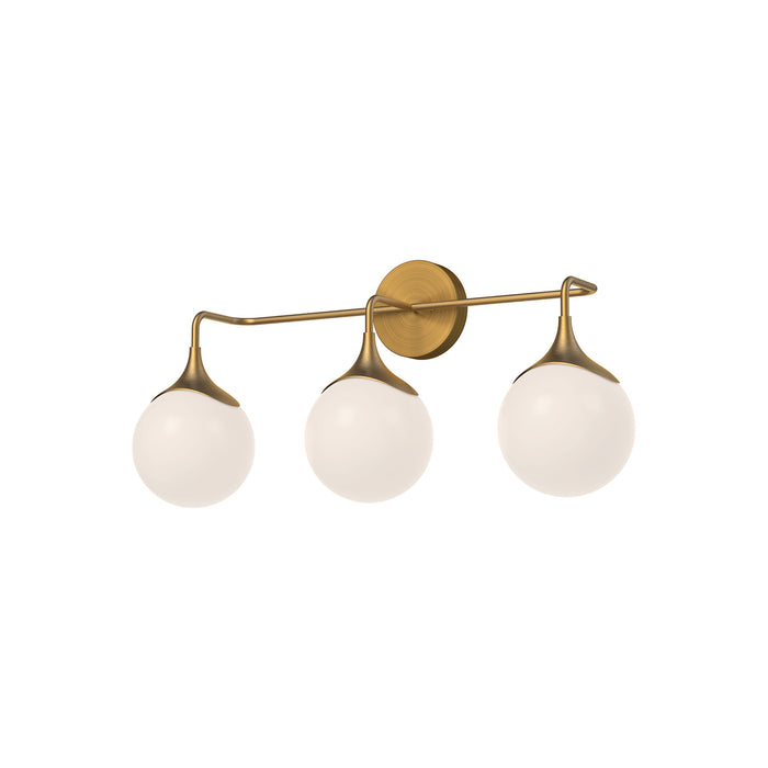 Alora VL505125AGOP Three Light Bathroom Fixtures, Aged Gold/Opal Matte Glass