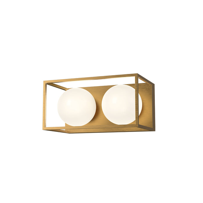 Alora VL519213AGOP Two Light Bathroom Fixtures, Aged Gold/Opal Matte Glass