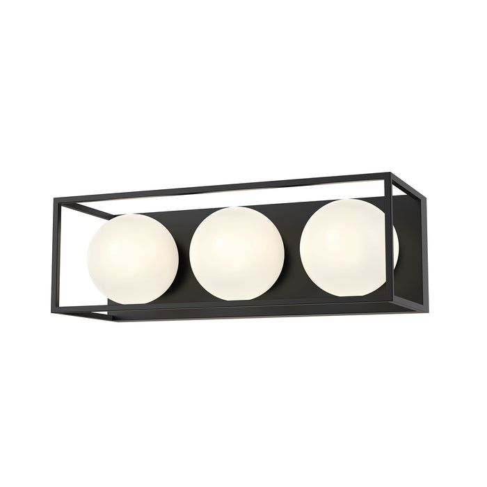 Alora VL519319MBOP Three Light Bathroom Fixtures, Matte Black/Opal Matte Glass