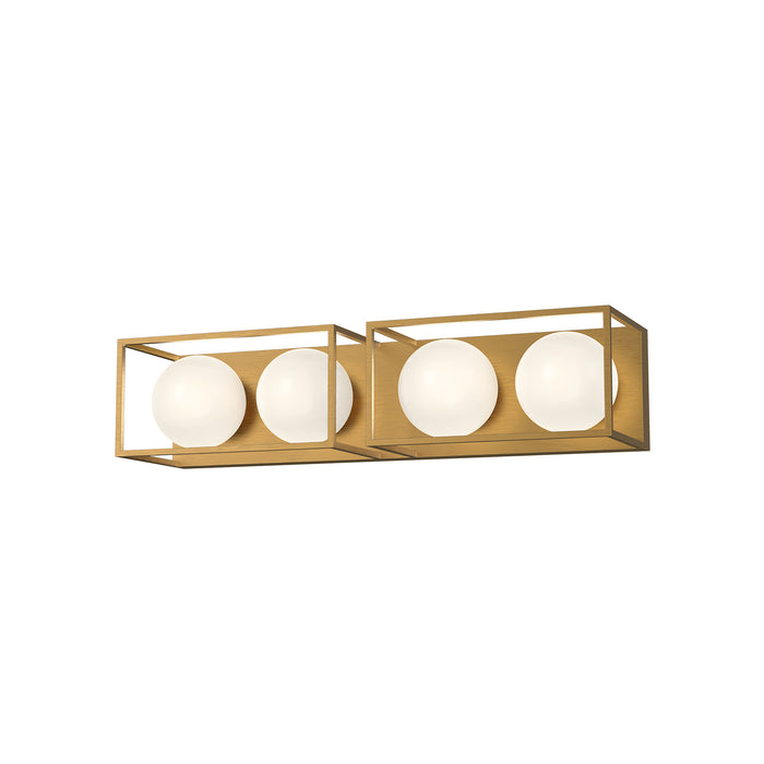 Alora VL519427AGOP Four Light Bathroom Fixtures, Aged Gold/Opal Matte Glass