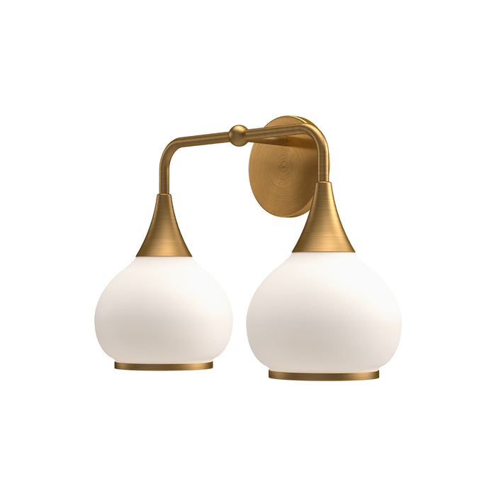 Alora VL524217AGOP Two Light Bathroom Fixtures, Aged Gold/Opal Matte Glass
