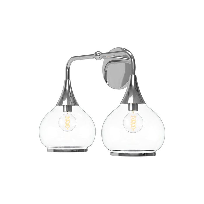 Alora VL524217CHCL Two Light Bathroom Fixtures, Chrome/Clear Glass
