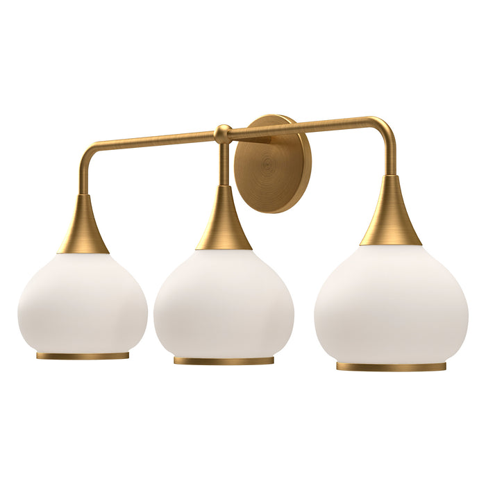Alora VL524326AGOP Three Light Bathroom Fixtures, Aged Gold/Opal Matte Glass