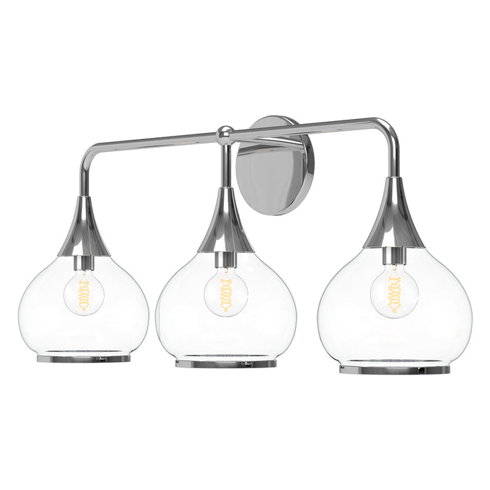 Alora VL524326CHCL Three Light Bathroom Fixtures, Chrome/Clear Glass