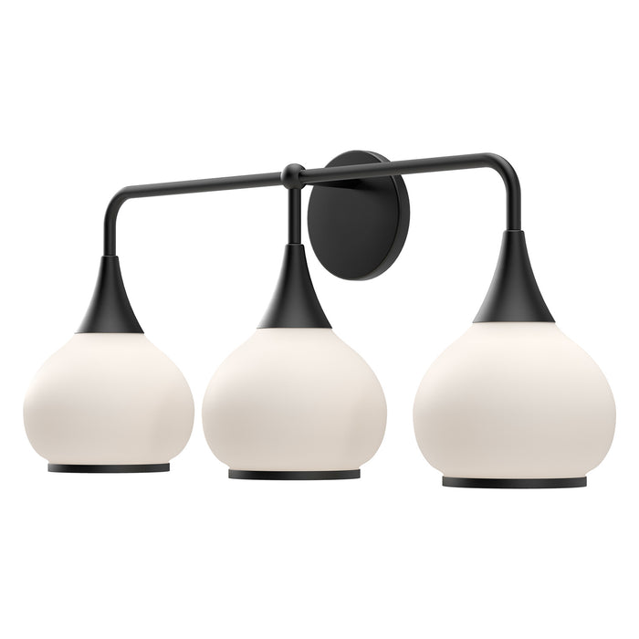 Alora VL524326MBOP Three Light Bathroom Fixtures, Matte Black/Opal Matte Glass