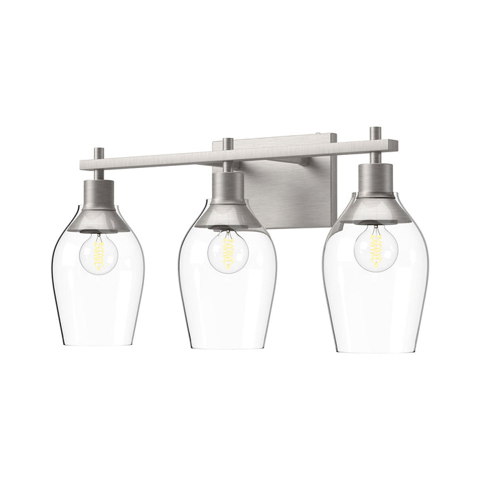 Alora VL538322BNCL Three Light Bathroom Fixtures, Brushed Nickel/Clear Glass