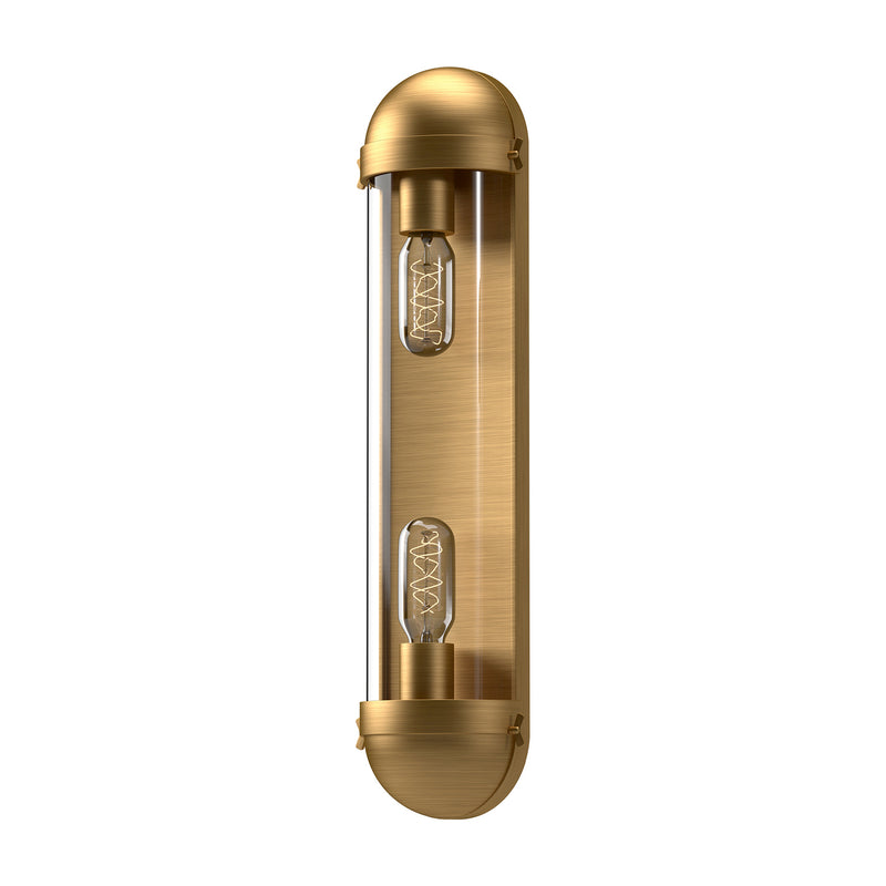 Alora VL539221AGCL Two Light Bathroom Fixtures, Aged Gold/Clear Glass