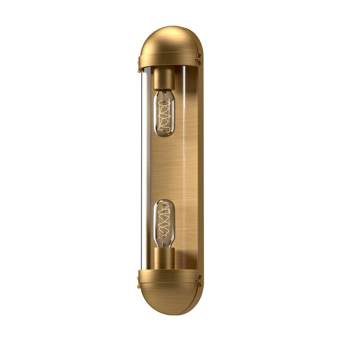 Alora VL539221AGCL Two Light Bathroom Fixtures, Aged Gold/Clear Glass