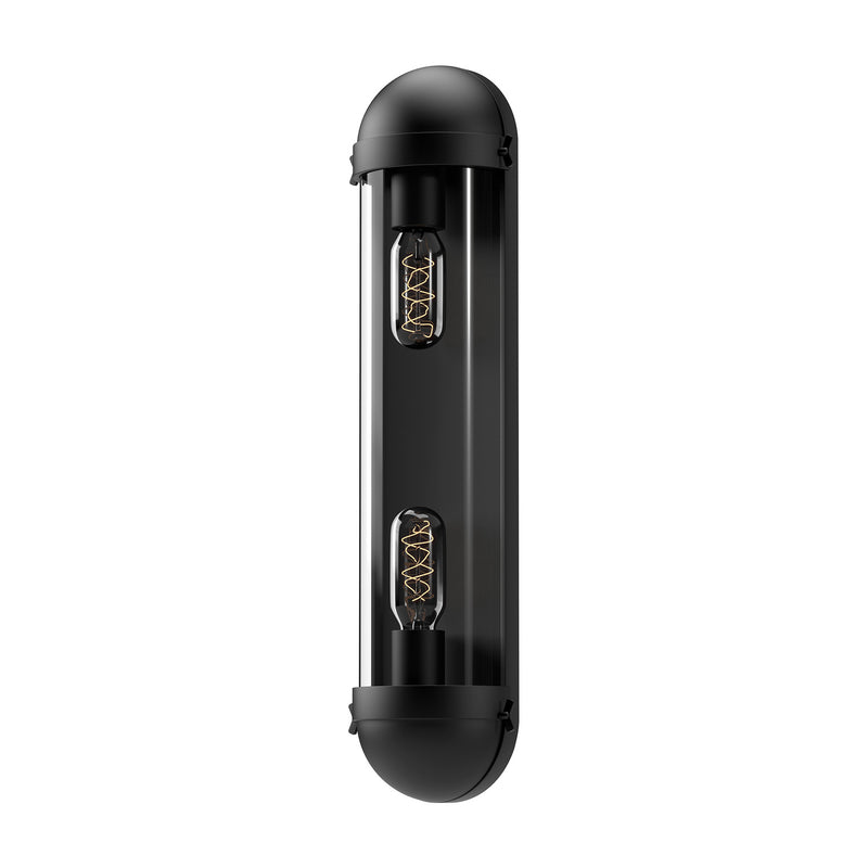 Alora VL539221MBCL Two Light Bathroom Fixtures, Clear Glass/Matte Black