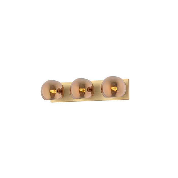 Alora VL548322BGCP Three Light Bathroom Fixtures, Brushed Gold/Copper Glass