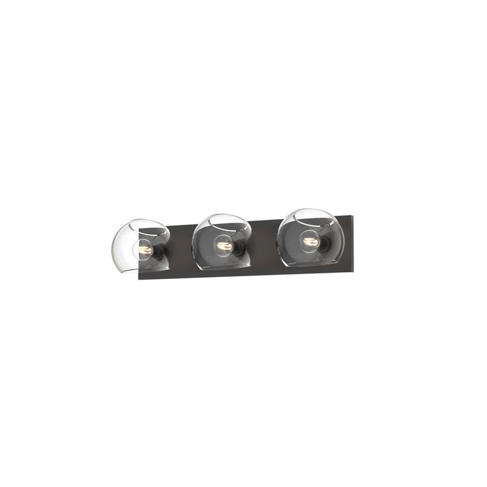 Alora VL548322MBCL Three Light Bathroom Fixtures, Clear Glass/Matte Black