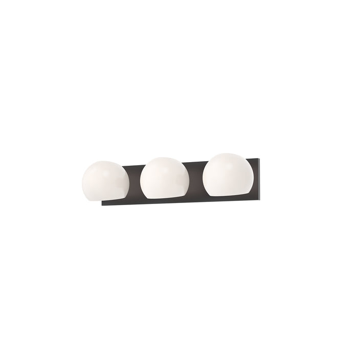 Alora VL548322MBOP Three Light Bathroom Fixtures, Matte Black/Opal Matte Glass