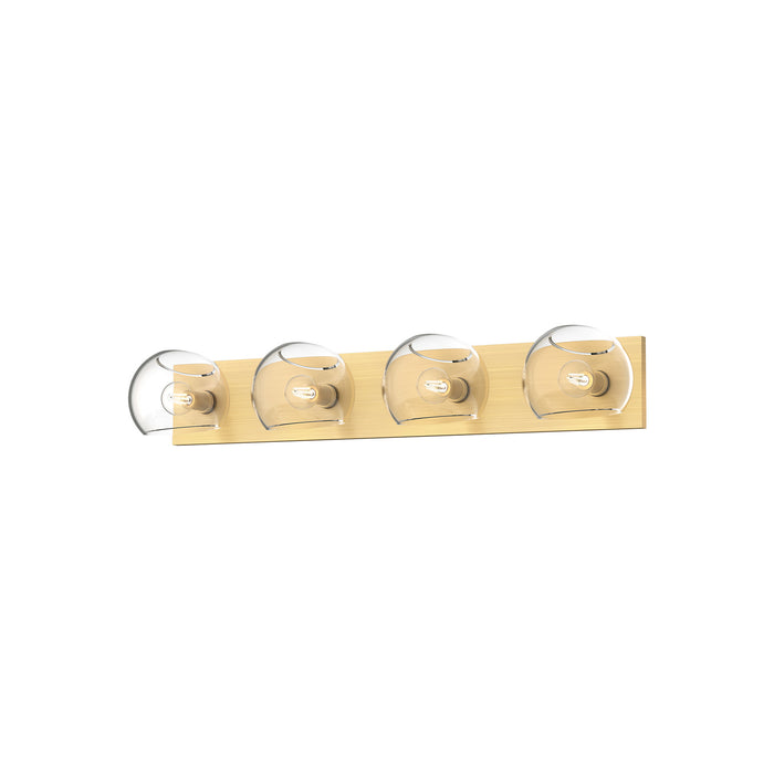 Alora VL548431BGCL Four Light Bathroom Fixtures, Brushed Gold/Clear Glass