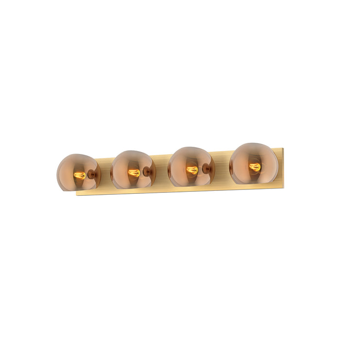 Alora VL548431BGCP Four Light Bathroom Fixtures, Brushed Gold/Copper Glass