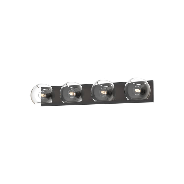 Alora VL548431MBCL Four Light Bathroom Fixtures, Clear Glass/Matte Black