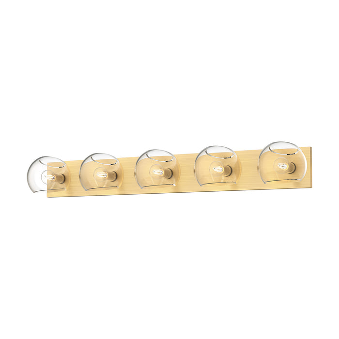 Alora VL548540BGCL Five Light Bathroom Fixtures, Brushed Gold/Clear Glass