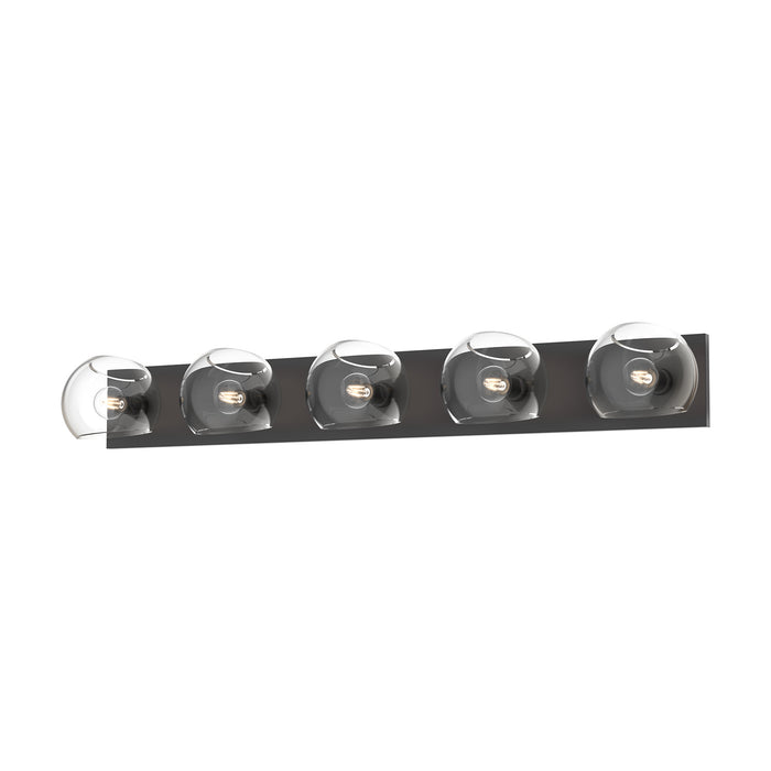 Alora VL548540MBCL Five Light Bathroom Fixtures, Clear Glass/Matte Black
