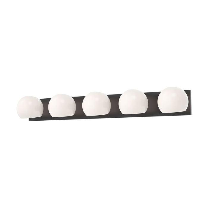 Alora VL548540MBOP Five Light Bathroom Fixtures, Matte Black/Opal Matte Glass