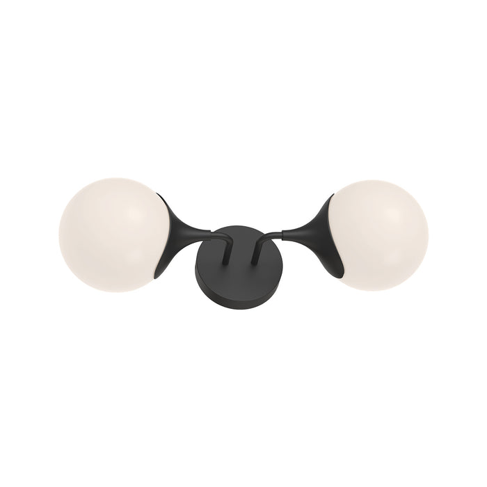 Alora WV505219MBOP Two Light Vanity, Matte Black/Opal Matte Glass