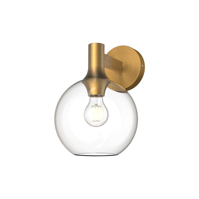 Alora WV506108AGCL One Light Vanity, Aged Gold/Clear Glass