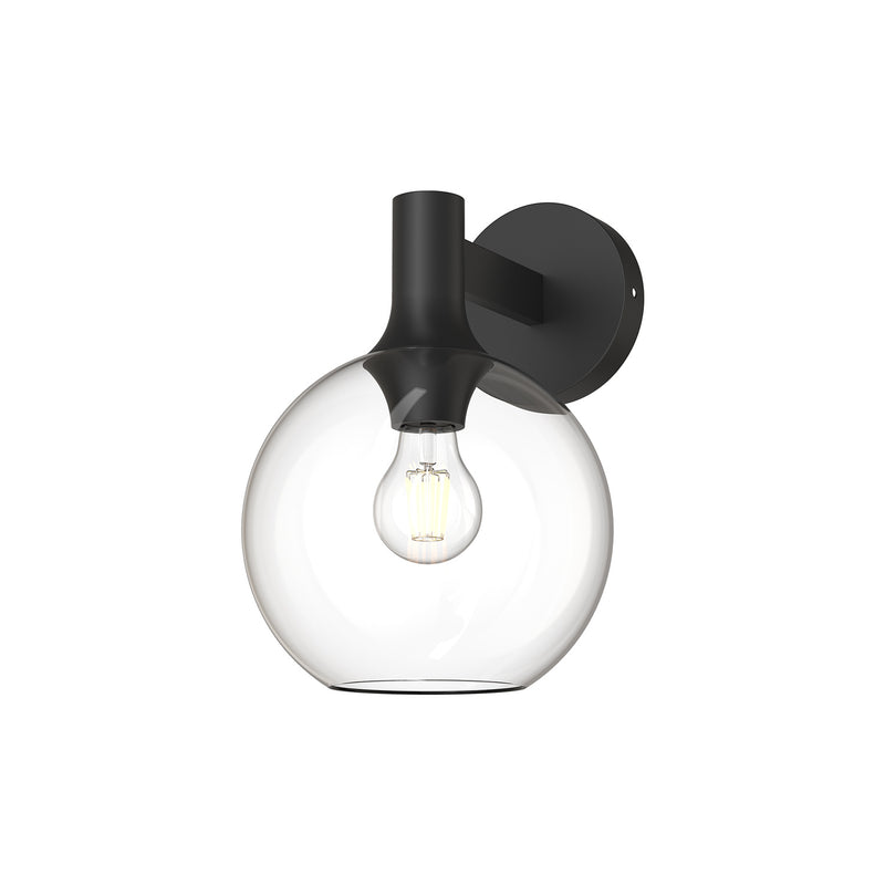 Alora WV506108MBCL One Light Vanity, Clear Glass/Matte Black