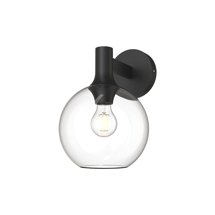 Alora WV506108MBCL One Light Vanity, Clear Glass/Matte Black